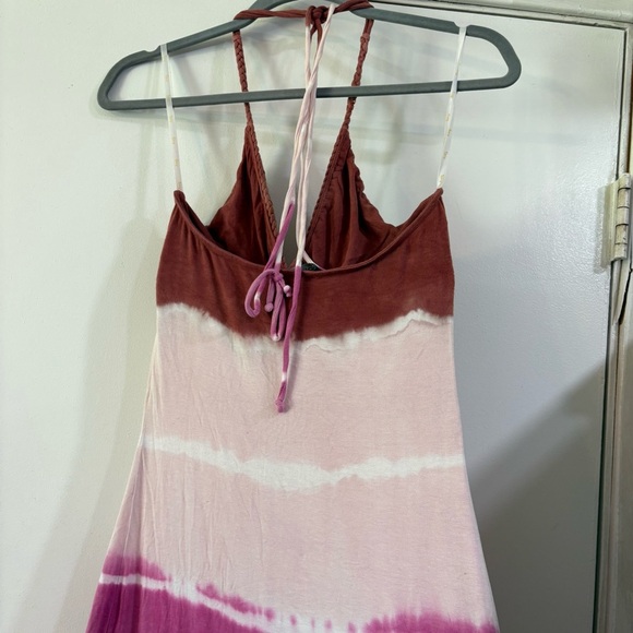 Vintage SKY Tie Dye Maxi Dress Crochet Halter Boho Festival Gypsy Romantic M - Picture 4 of 8